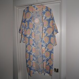NWT Umgee Blue Floral Sunflower Kimono